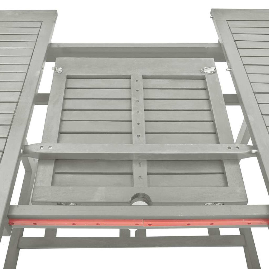 5 Piece Garden Dining Set (150-200)x100 cm Grey
