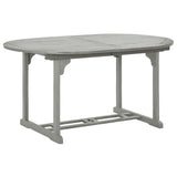 5 Piece Garden Dining Set (150-200)x100cm Solid Acacia Wood Grey - Low Angle