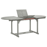 5 Piece Garden Dining Set (150-200)x100cm Solid Acacia Wood Grey - Extra Image
