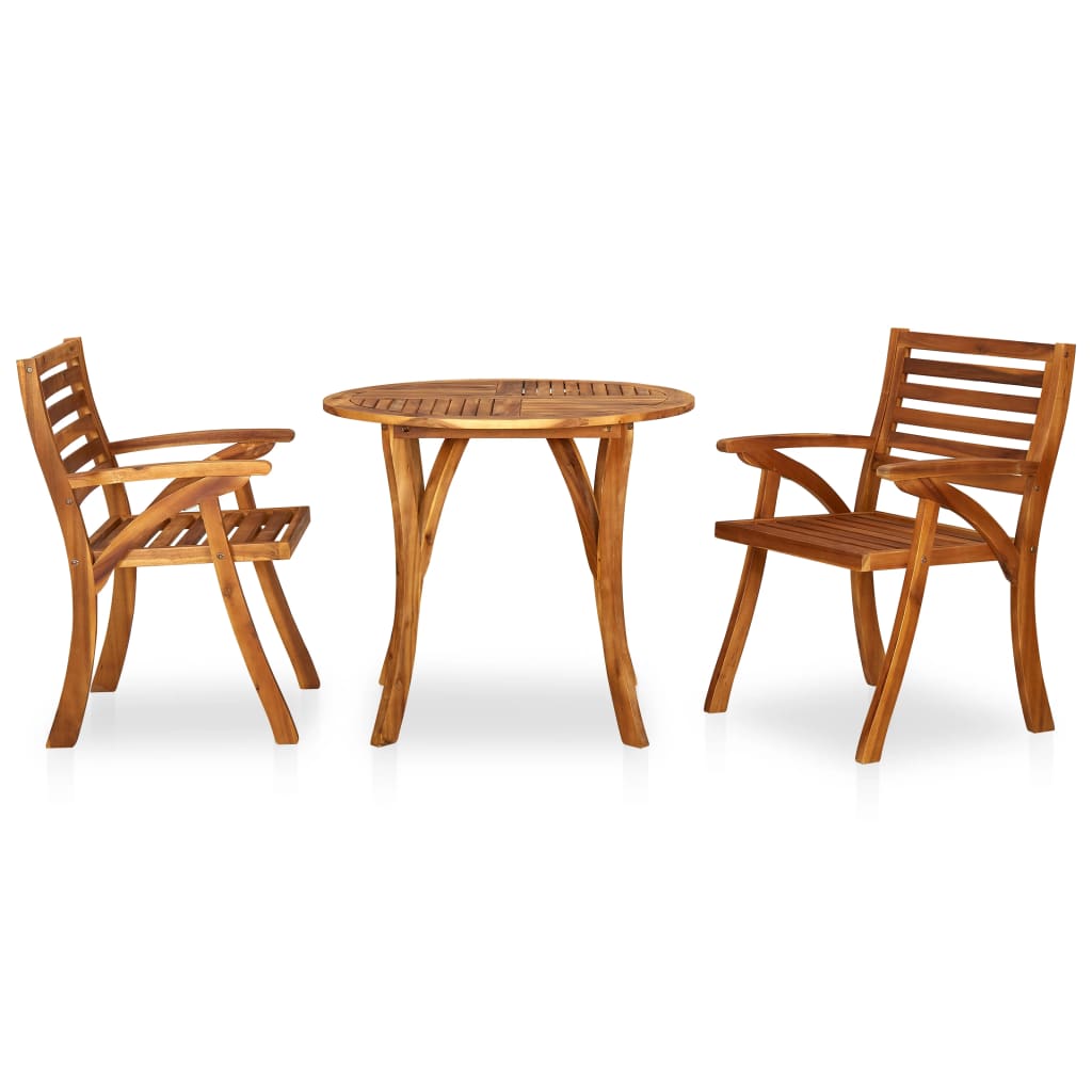 3 Piece Garden Dining Set 85x75 cm Solid Acacia Wood