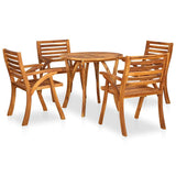 5 Piece Garden Dining Set 85x75 cm Solid Acacia Wood