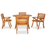 5 Piece Garden Dining Set 120x75 cm Solid Acacia Wood