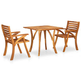 3 Piece Garden Dining Set 85x85 cm Solid Acacia Wood