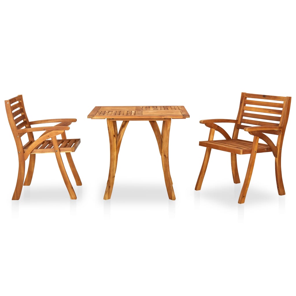 3 Piece Garden Dining Set 85x85 cm Solid Acacia Wood