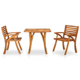 3 Piece Garden Dining Set 85x85 cm Solid Acacia Wood