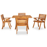 5 Piece Garden Dining Set 120x120 cm Solid Acacia Wood
