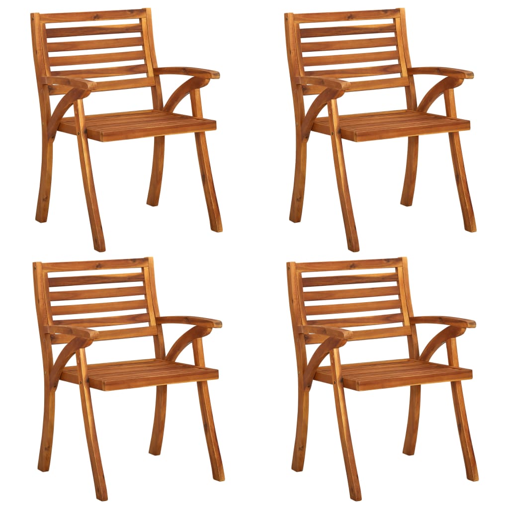 5 Piece Garden Dining Set 120x120 cm Solid Acacia Wood