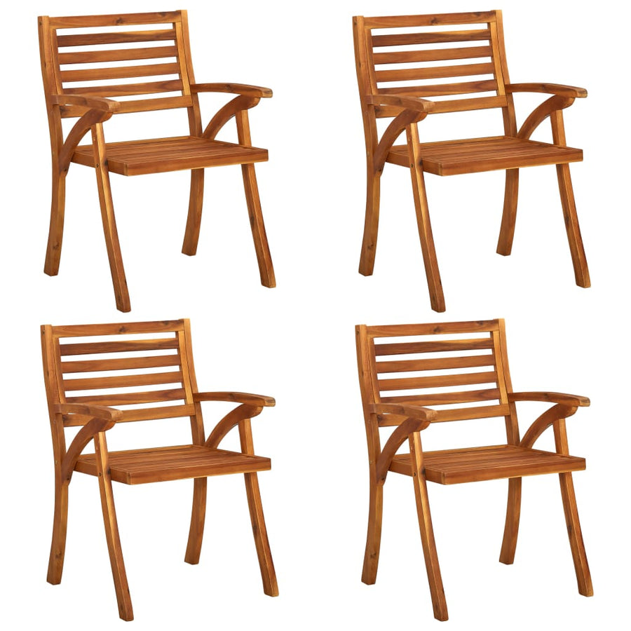 5 Piece Garden Dining Set 120x120 cm Solid Acacia Wood