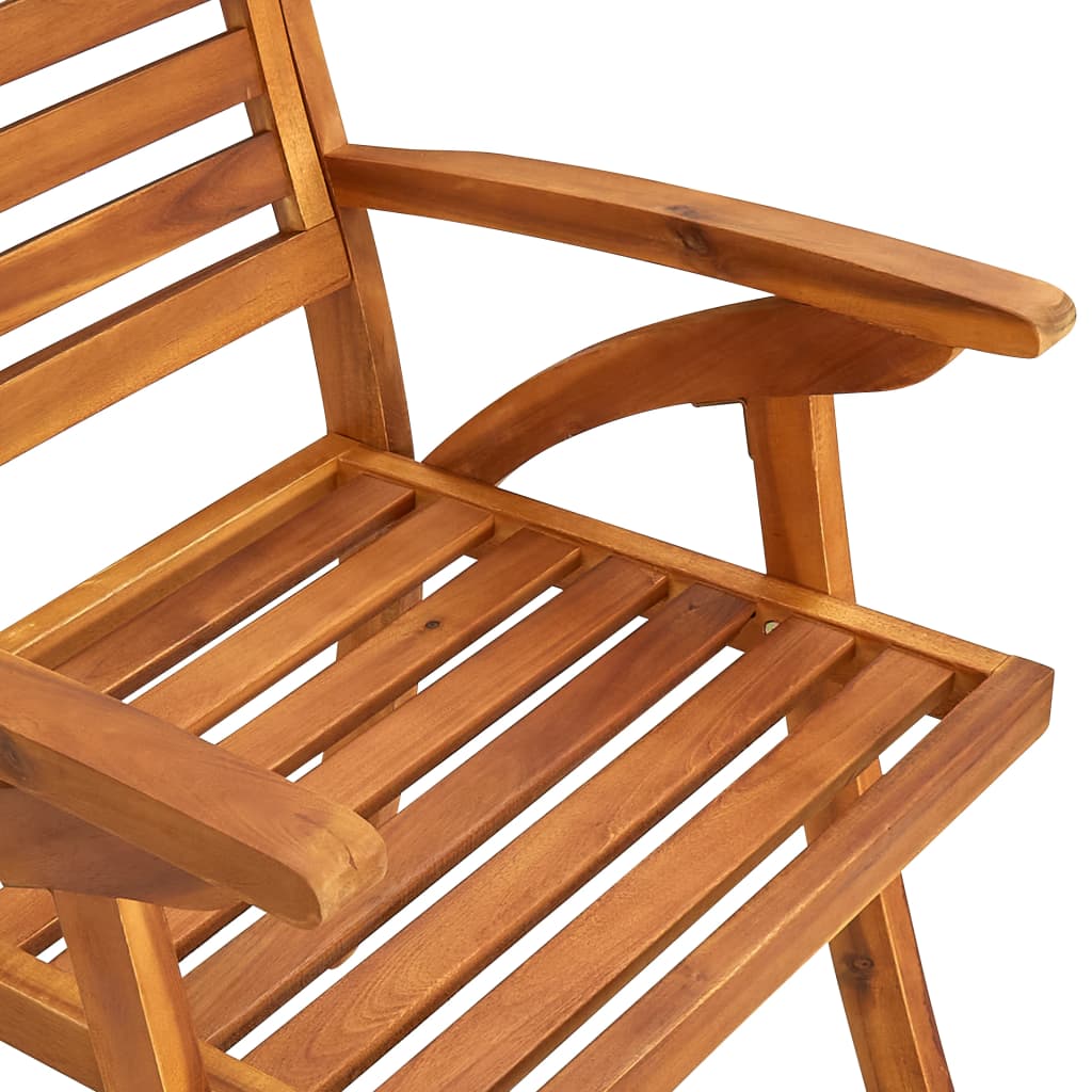 7 Piece Garden Dining Set 201x100 cm Solid Acacia Wood