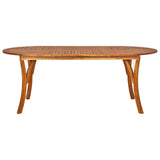 7 Piece Garden Dining Set 201x100 cm Solid Acacia Wood