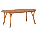 7 Piece Garden Dining Set 201x100 cm Solid Acacia Wood - Top-Down View