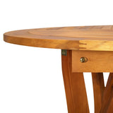 7 Piece Garden Dining Set 201x100 cm Solid Acacia Wood