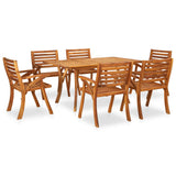 7 Piece Garden Dining Set 150x90 cm Solid Acacia Wood