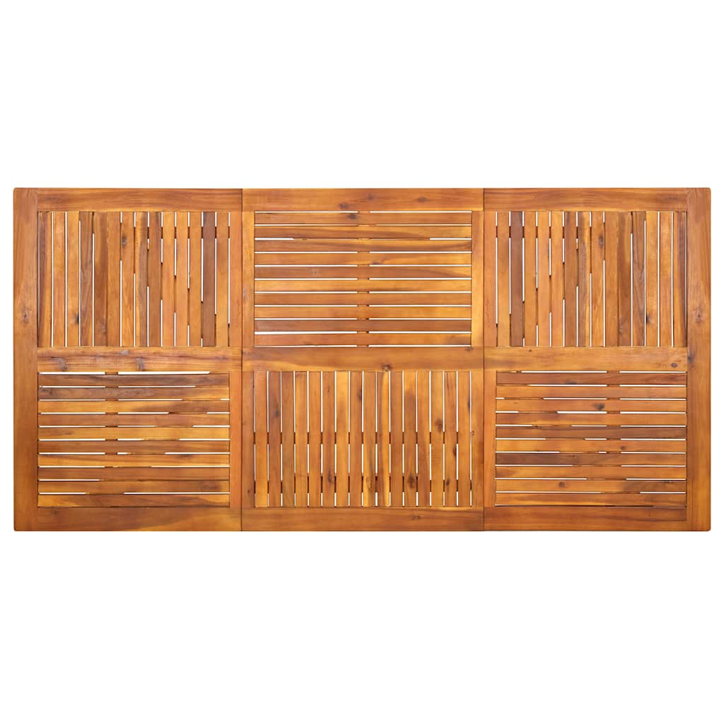 7 Piece Garden Dining Set 201.5x100 cm Solid Acacia Wood