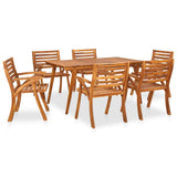 7 Piece Garden Dining Set 150x90 cm Solid Acacia Wood