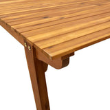 9 Piece Garden Dining Set 201.5x100 cm Solid Acacia Wood - Rear View
