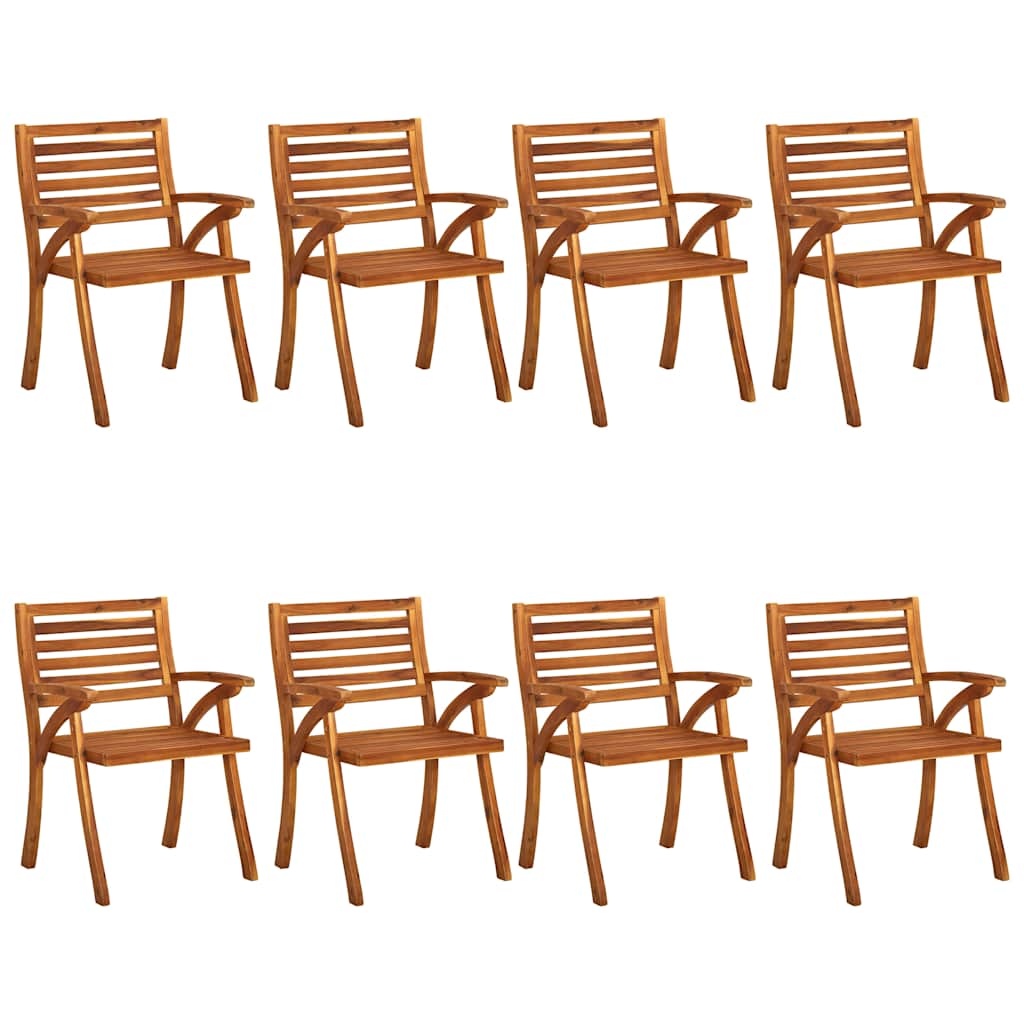 9 Piece Garden Dining Set 201.5x100 cm Solid Acacia Wood