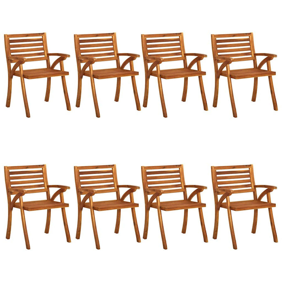 9 Piece Garden Dining Set 201.5x100 cm Solid Acacia Wood