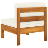 3-Seater Garden Sofa with Cream White Cushions Solid Acacia Wood - Extra Image