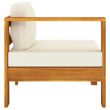 4-Seater Garden Sofa with Cream White Cushions Solid Acacia Wood - Top-Down View