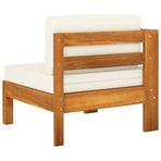 4-Seater Garden Sofa with Cream White Cushions