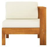 4-Seater Garden Sofa with Cream White Cushions Solid Acacia Wood - Extra Image