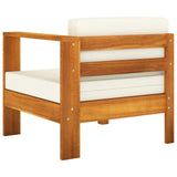 4-Seater Garden Sofa with Cream White Cushions Solid Acacia Wood - Extra Image