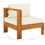 4-Seater Garden Sofa with Cream White Cushions Solid Acacia Wood - Extra Image