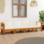 4-Seater Garden Sofa with Cream White Cushions