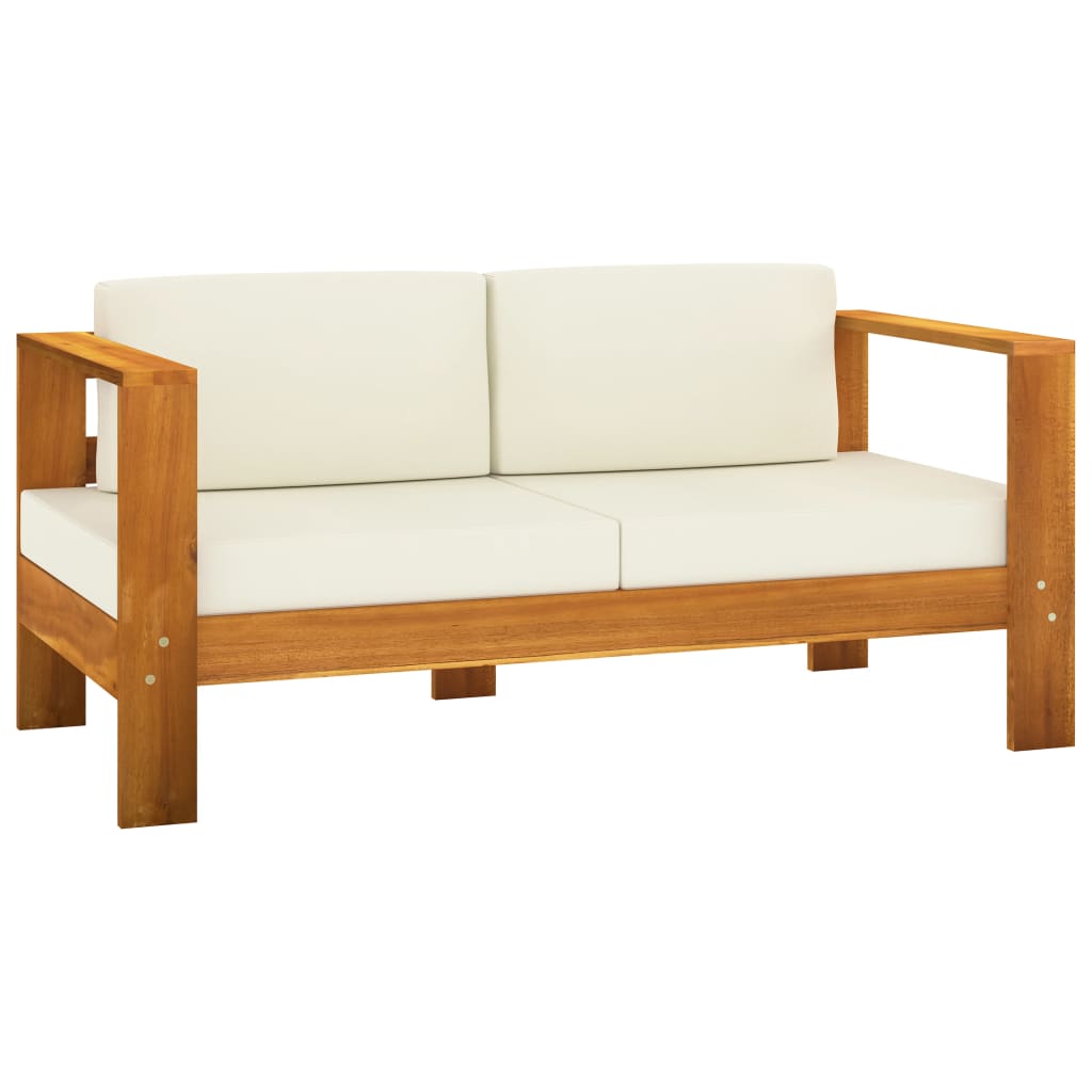 4 Piece Garden Lounge Set with Cushions 100x60 cm Acacia Wood