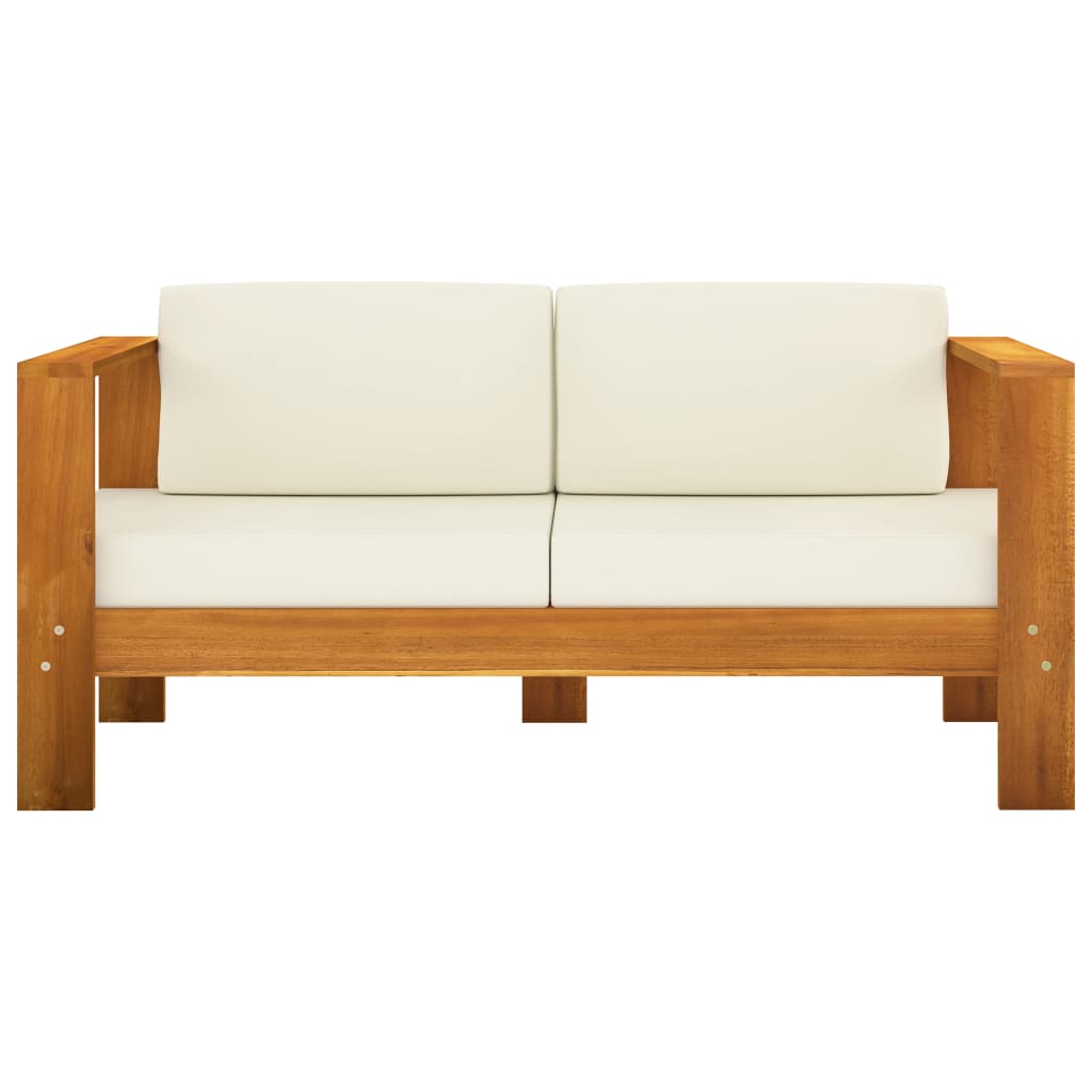 4 Piece Garden Lounge Set with Cushions 100x60 cm Acacia Wood