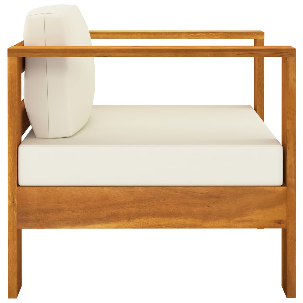 4 Piece Garden Lounge Set with Cushions 100x60 cm Acacia Wood