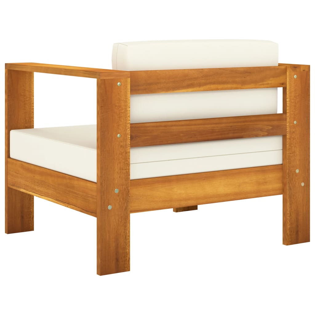 4 Piece Garden Lounge Set with Cushions 100x60 cm Acacia Wood
