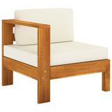 8 Piece Garden Lounge Set with Cushions 100x60 cm Acacia Wood - Top-Down View