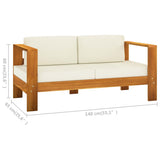 8 Piece Garden Lounge Set with Cushions 100x60 cm Acacia Wood