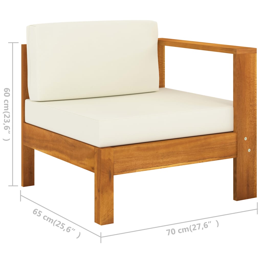 8 Piece Garden Lounge Set with Cushions 100x60 cm Acacia Wood