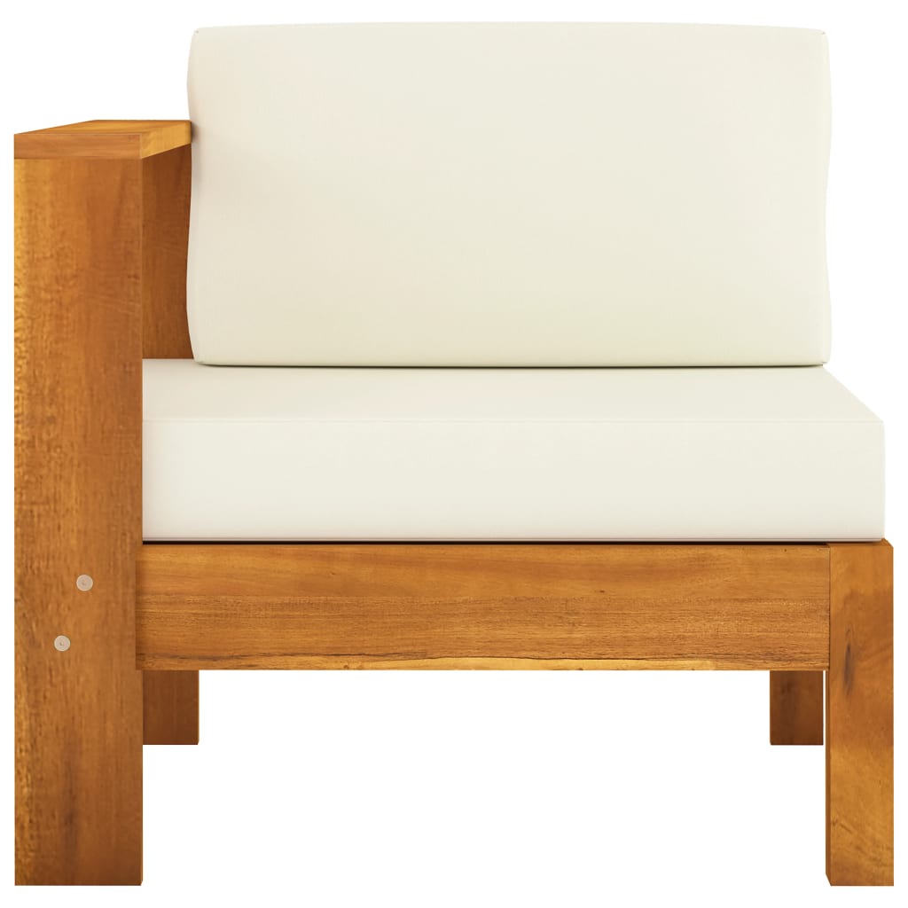 5 Piece Garden Lounge Set with Cushions 100x60 cm Acacia Wood