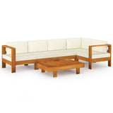 6 Piece Garden Lounge Set with Cushions 100x60 cm Acacia Wood
