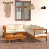 6 Piece Garden Lounge Set with Cushions 100x60 cm Acacia Wood