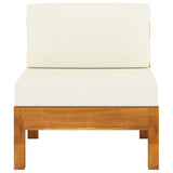 7 Piece Garden Lounge Set with Cushions 100x60 cm Acacia Wood - Low Angle