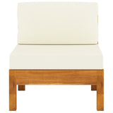 7 Piece Garden Lounge Set with Cushions 100x60 cm Acacia Wood - Close-Up Angle