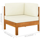 8 Piece Garden Lounge Set with Cushions 100x60 cm Acacia Wood