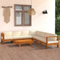 8 Piece Garden Lounge Set with Cushions 100x60 cm Acacia Wood