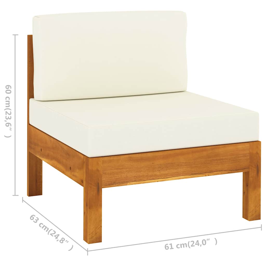 9 Piece Garden Lounge Set with Cushions 100x60 cm Acacia Wood