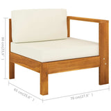 10 Piece Garden Lounge Set with Cushions 100x60 cm Acacia Wood
