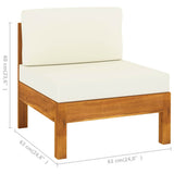 10 Piece Garden Lounge Set with Cushions 100x60 cm Acacia Wood - Extra Image