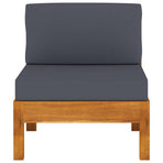 3-Seater Garden Sofa with Dark Grey Cushions Acacia Wood
