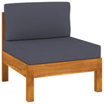 4-Seater Garden Sofa with Dark Grey Cushions Acacia Wood