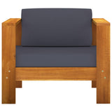 4 Piece Garden Lounge Set with Dark Grey Cushions Acacia Wood