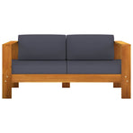 10 Piece Garden Lounge Set with Dark Grey Cushions Acacia Wood